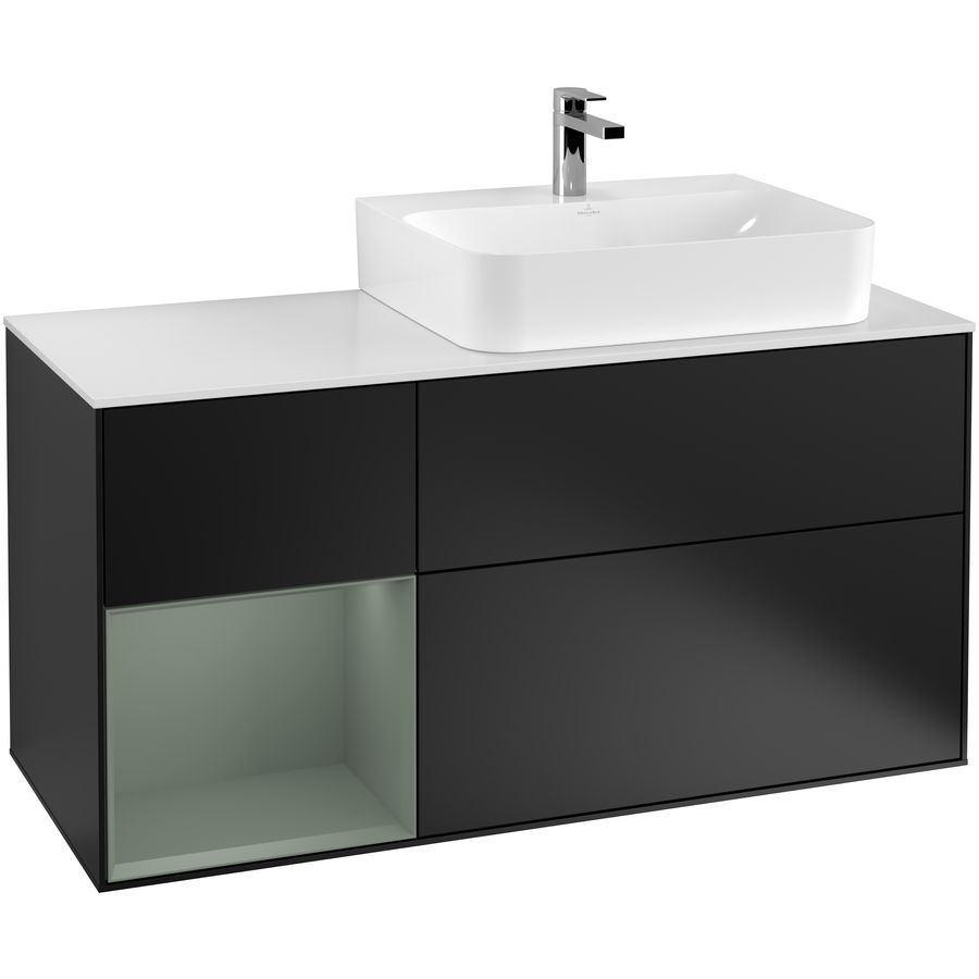 Wastafelonderkast Finion 1200x603x501mm Black Matt Lacquer G141GMPD