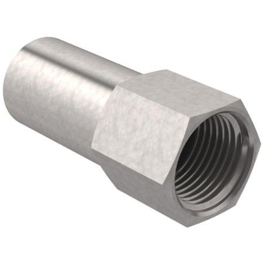 Insteekstuk MAPRESS RVS spie-einde 28x1/2"bn.dr.