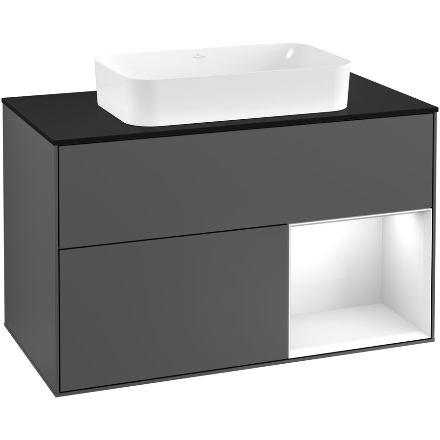 Wastafelonderkast Finion 1000x603x501mm Antr. Matt Lacquer F252GFGK
