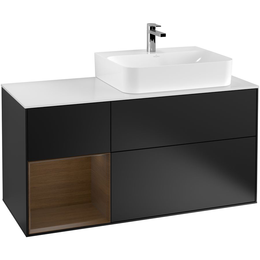 Wastafelonderkast Finion 1200x603x501mm Black Matt Lacquer G141GNPD