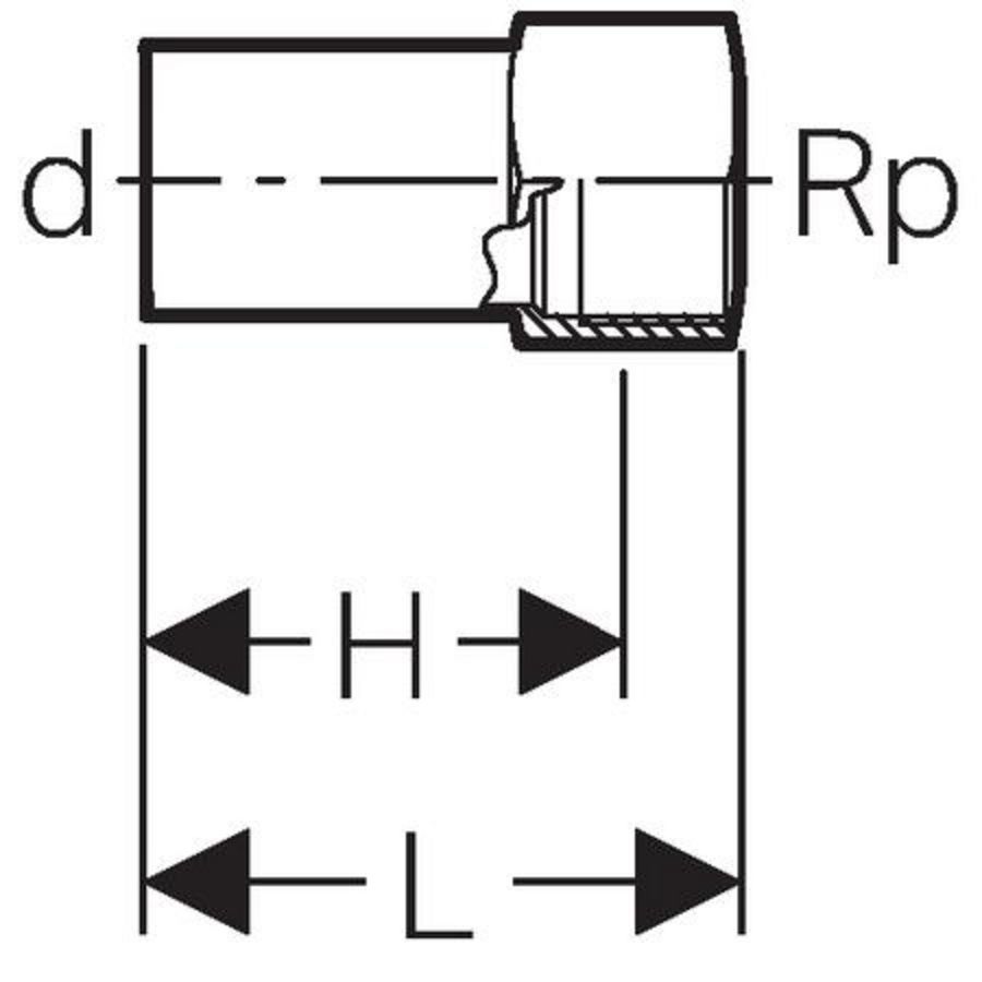 Insteekstuk MAPRESS C-STAAL spie-einde 28x1/2"bn.dr.