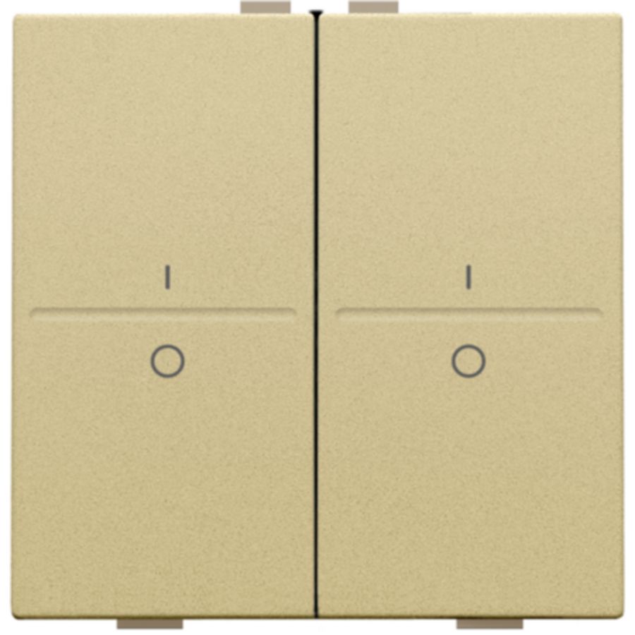 2-voudige toets met opdruk I en 0 RF schakelaar/knop gold