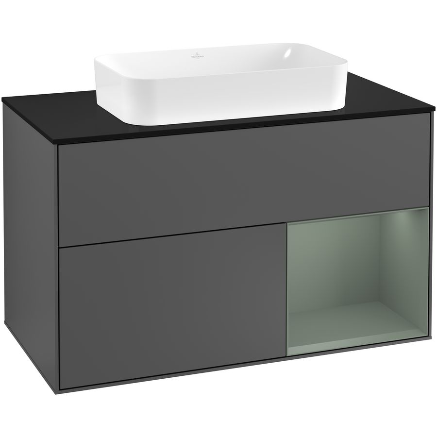Wastafelonderkast Finion 1000x603x501mm Antr. Matt Lacquer F252GMGK