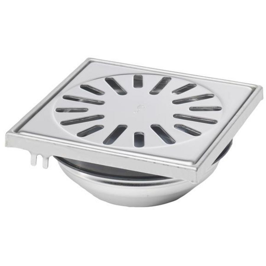 Vloerput RVS304 150x150mm ou mof 50mm RVS304 rand/rooster ve