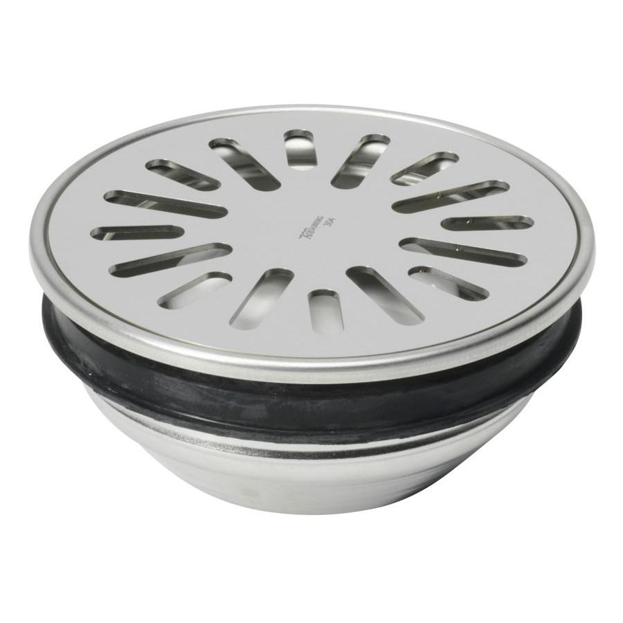 Vloerput RVS304 Ø150mm mof 50mm RVS304 rand/rooster ve