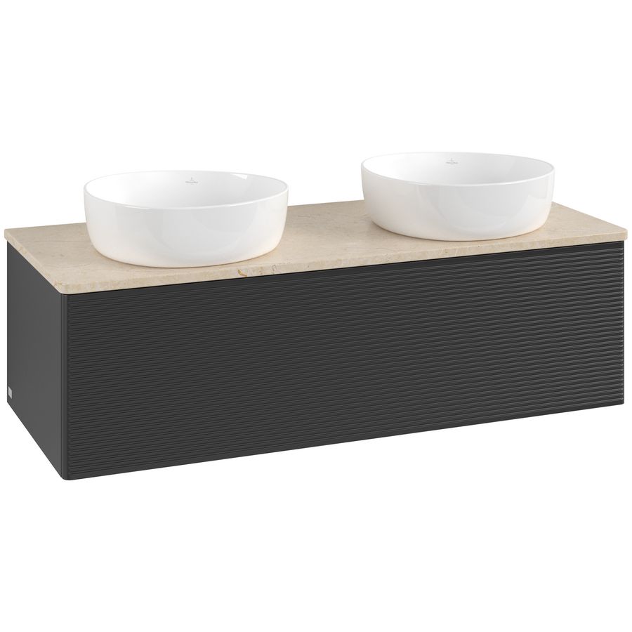 Wastafelonderkast Antao 1200x360x500mm Black Matt Lacquer K35113PD