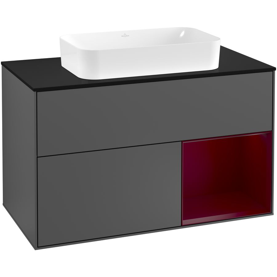 Wastafelonderkast Finion 1000x603x501mm Antr. Matt Lacquer F252HBGK