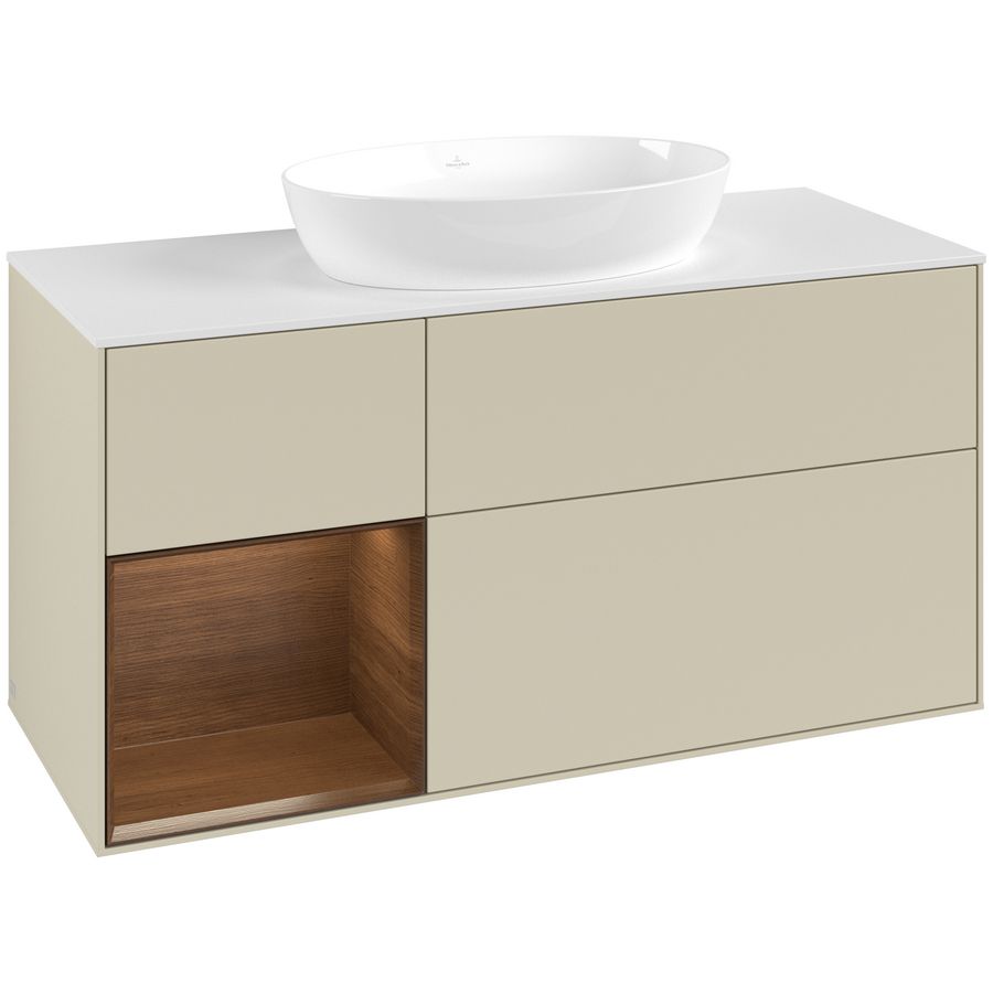 Wastafelonderkast Finion 1200x603x501mm S.Grey Matt Lacquer FA61GNHJ