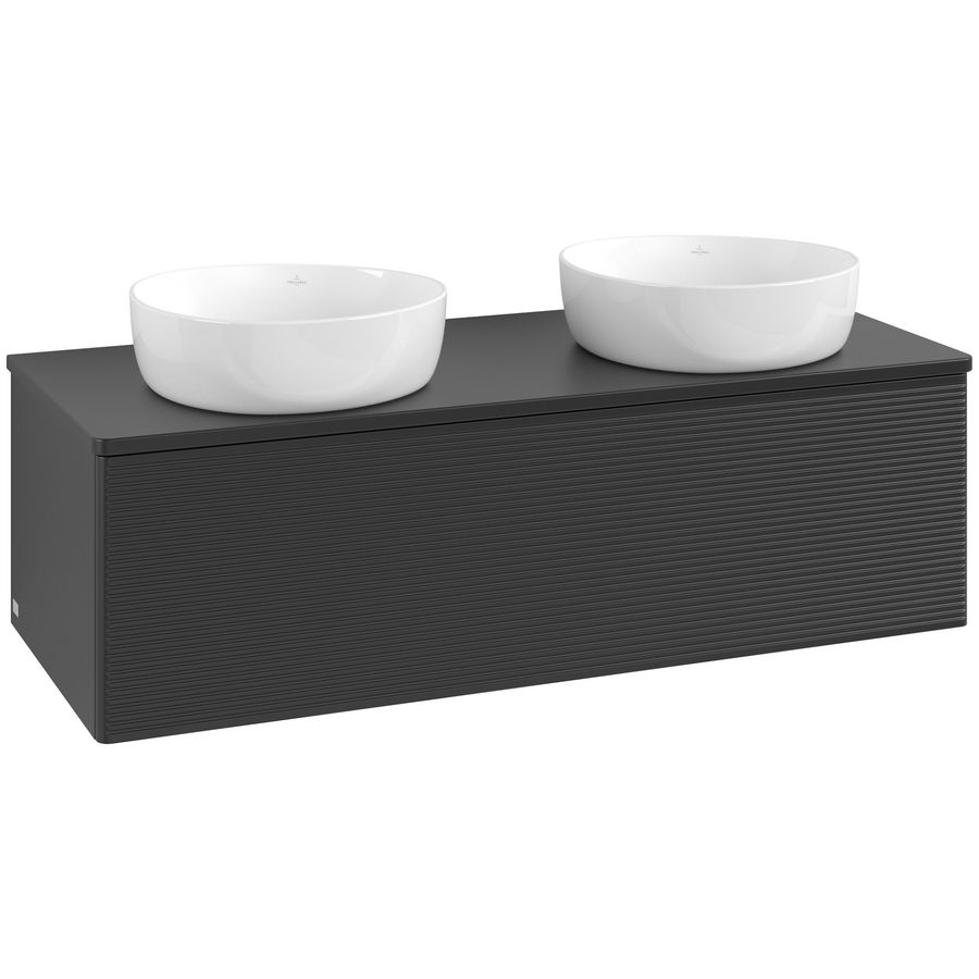 Wastafelonderkast Antao 1200x360x500mm Black Matt Lacquer K35150PD
