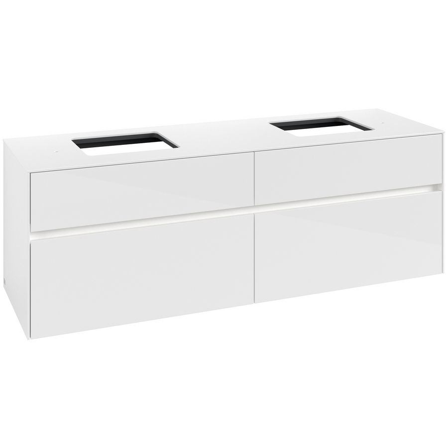 Wastafelonderkast Collaro 1600x548x500mm Glossy White C137B0DH