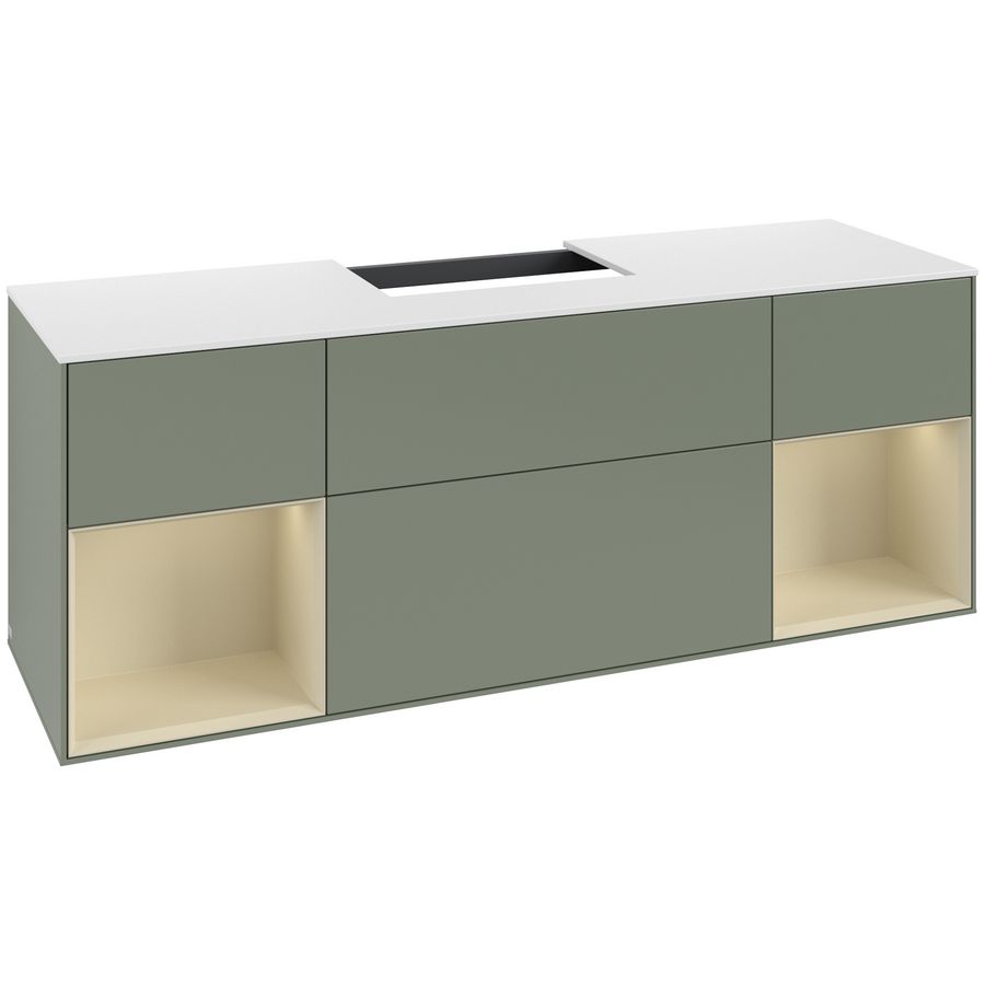 Wastafelonderkast Finion 1600x603x501mm Olive Matt Lacquer G211HJGM