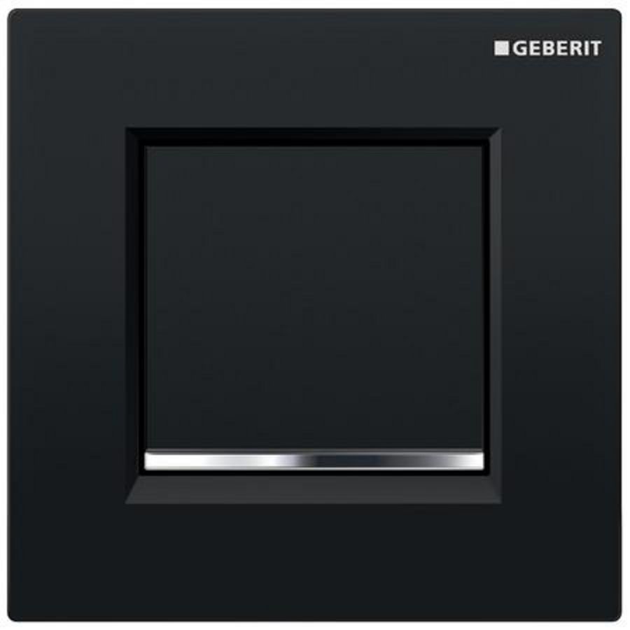 Type30 urinoirsturing plaat: zwart hoogglans designstrook: glans chroom