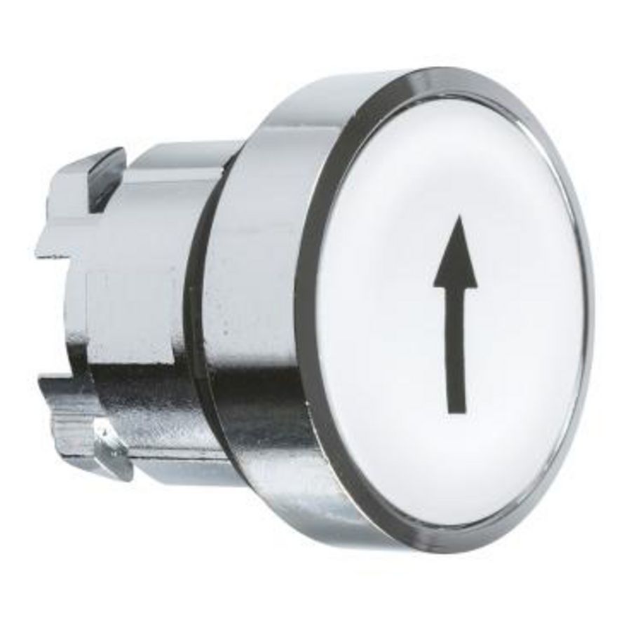Drukknop Verzonken Terugvering 22mm Pijl omhoog Wit chroom