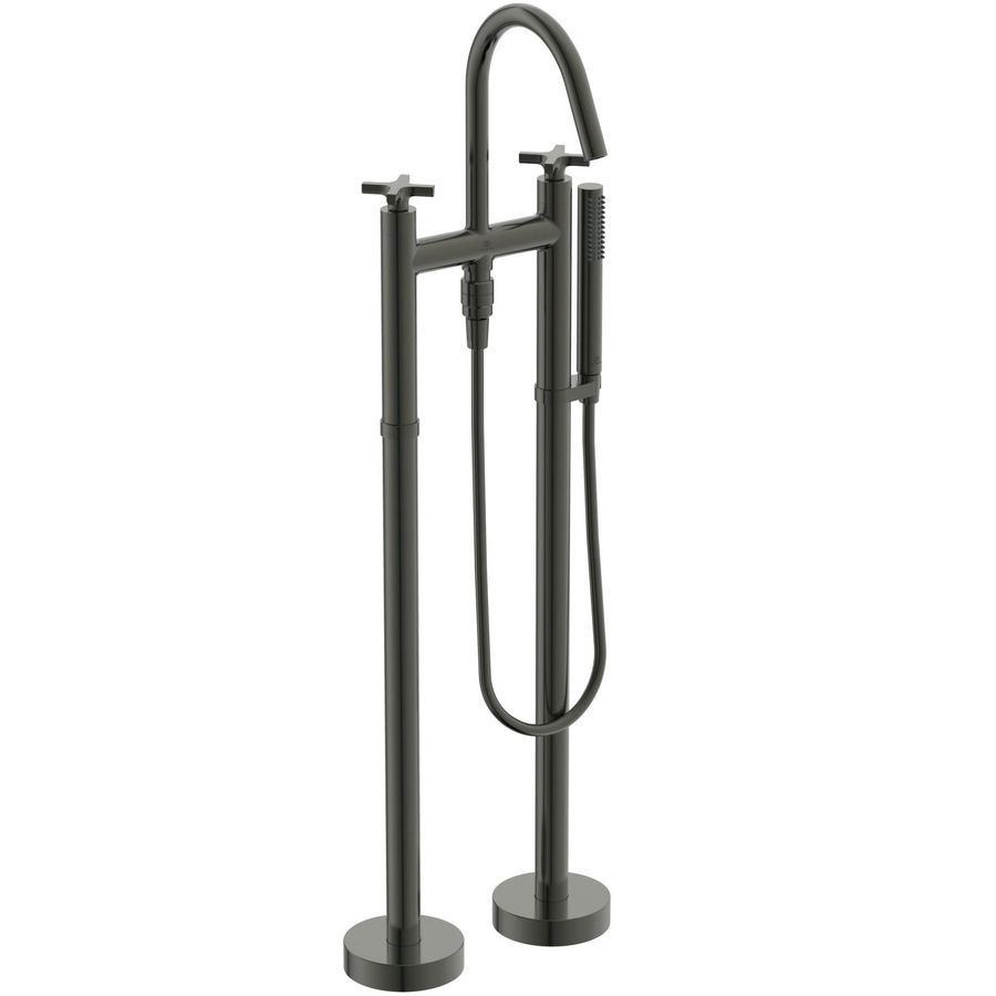 vrijstaande badmengkraan 2-greeps kruisgr opb.d magnetic grey (grijs) BD