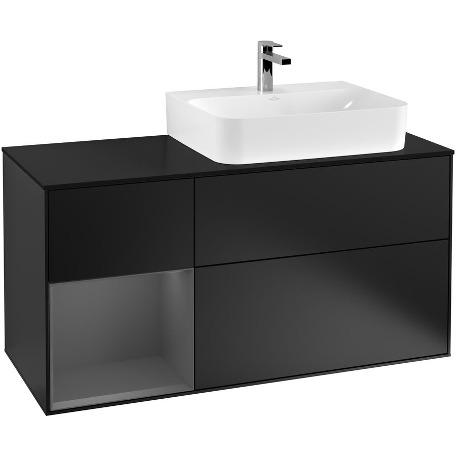 Wastafelonderkast Finion 1200x603x501mm Black Matt Lacquer G142GKPD