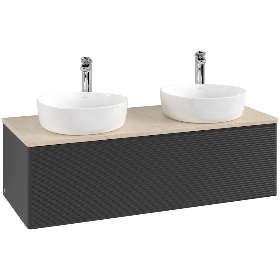 Wastafelonderkast Antao 1200x360x500mm Black Matt Lacquer K35153PD