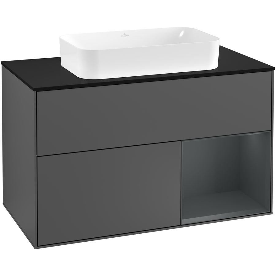 Wastafelonderkast Finion 1000x603x501mm Antr. Matt Lacquer F252HGGK