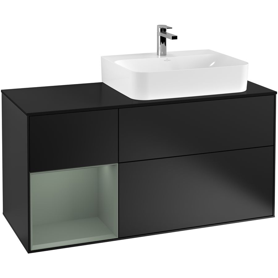 Wastafelonderkast Finion 1200x603x501mm Black Matt Lacquer G142GMPD