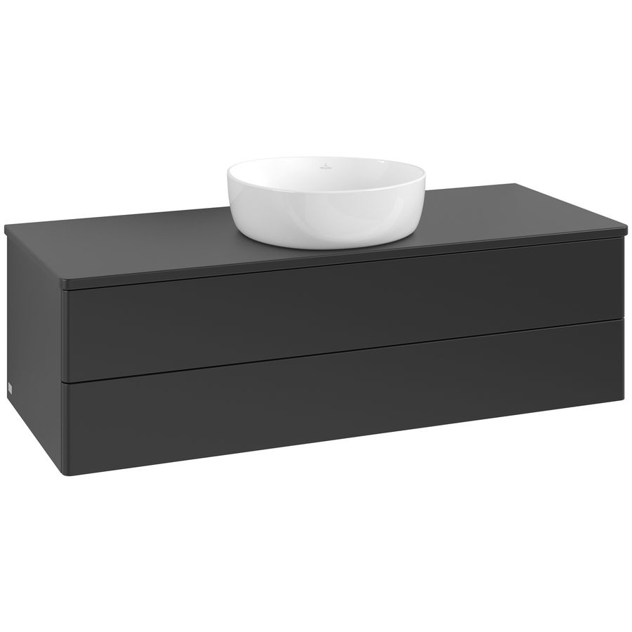 Wastafelonderkast Antao 1200x360x500mm Black Matt Lacquer L21010PD