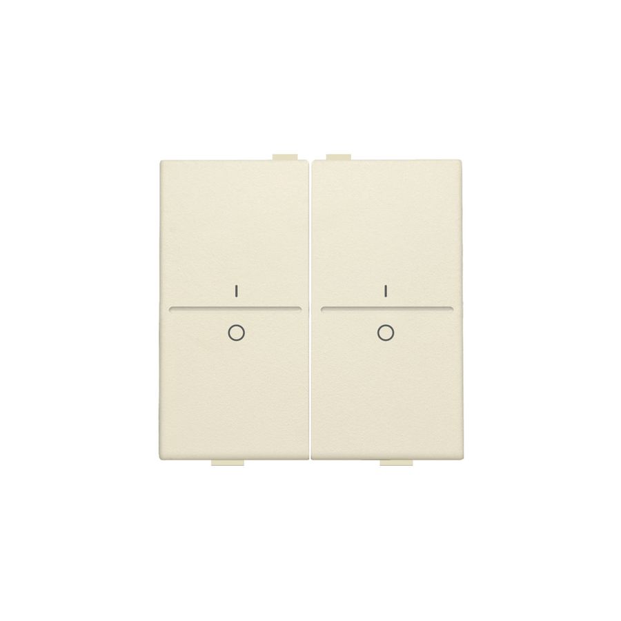 2-voudige toets met opdruk I en 0 RF schakelaar/knop cream