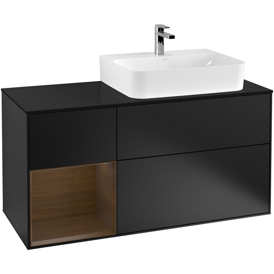 Wastafelonderkast Finion 1200x603x501mm Black Matt Lacquer G142GNPD