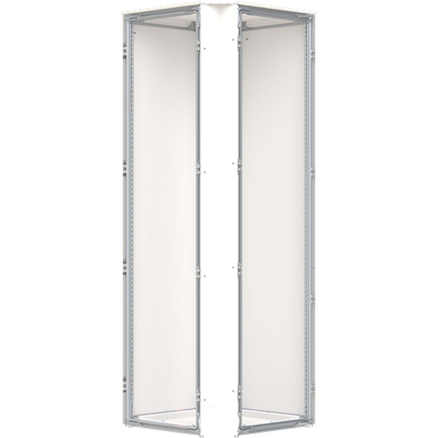 Hoekkast v.v. achterwand, dak- en bodemplaat, 14RE, RAL7035