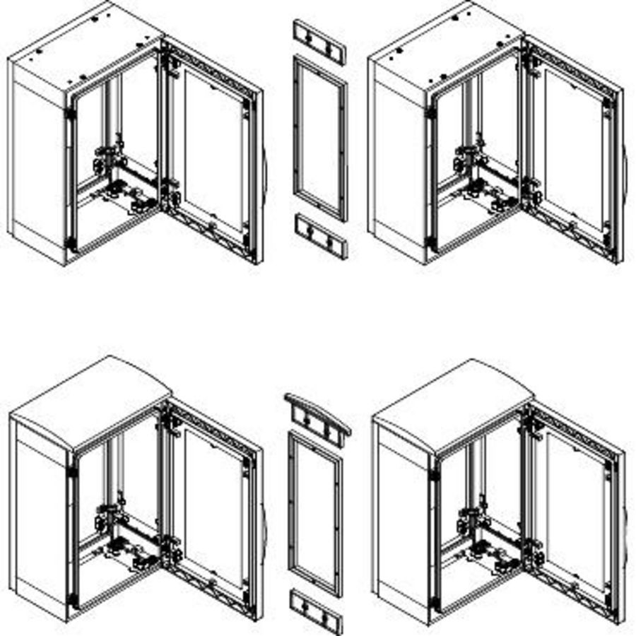 Horizontal coupling kit PLA enclosure H2000xD420mm 15mm IP55