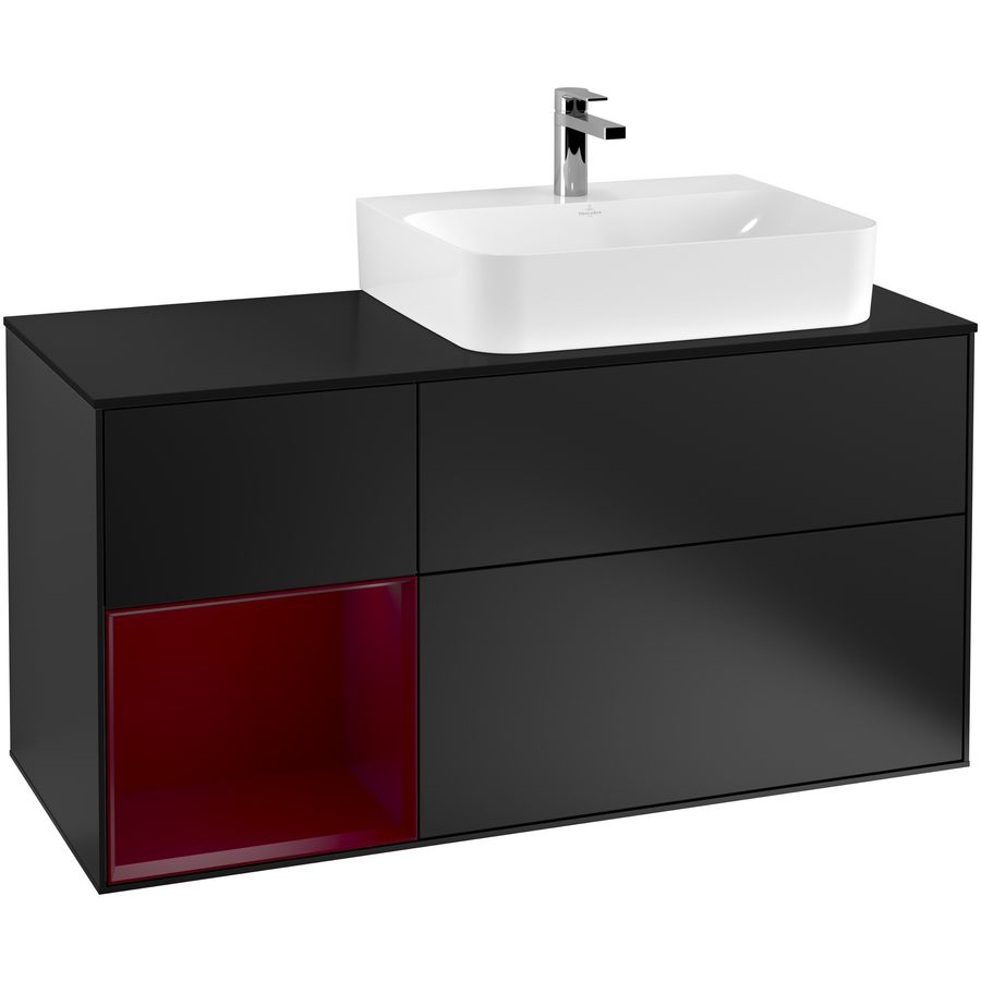 Wastafelonderkast Finion 1200x603x501mm Black Matt Lacquer G142HBPD