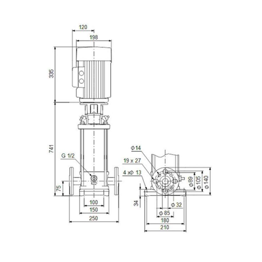 Centrifugaalpomp CRN5-18 A-FGJ-G-V-HQQV 3x400D 50 Hz