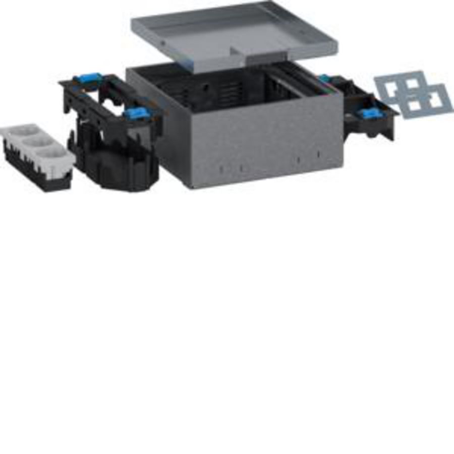 Vloercontactdoos set installatiedoos/montagedoos/wcd Q06 rvs