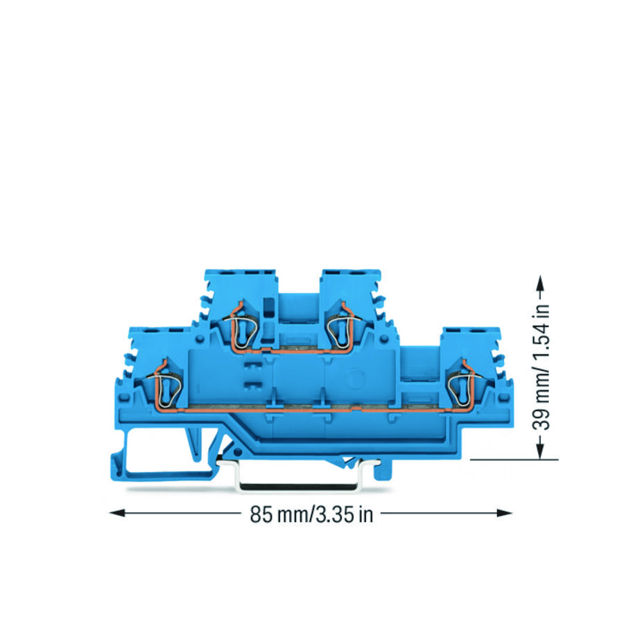 2-etageklem Rijg-/rijgklem N/N blauw 279-504 VVE=50
