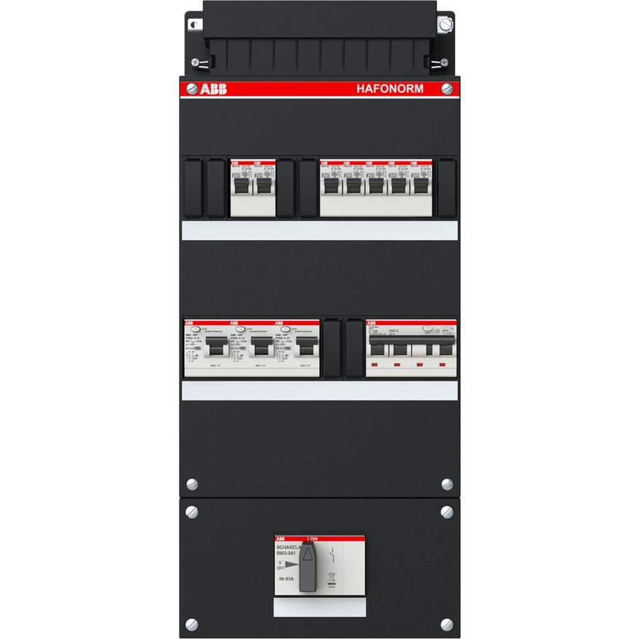 Groepenkast 7x achter 3x30mA HS+C 3-fasen 1SPF006905F1748