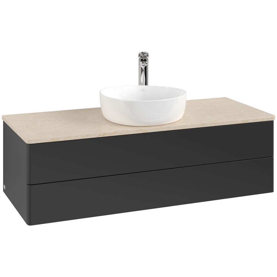 Wastafelonderkast Antao 1200x360x500mm Black Matt Lacquer L21053PD