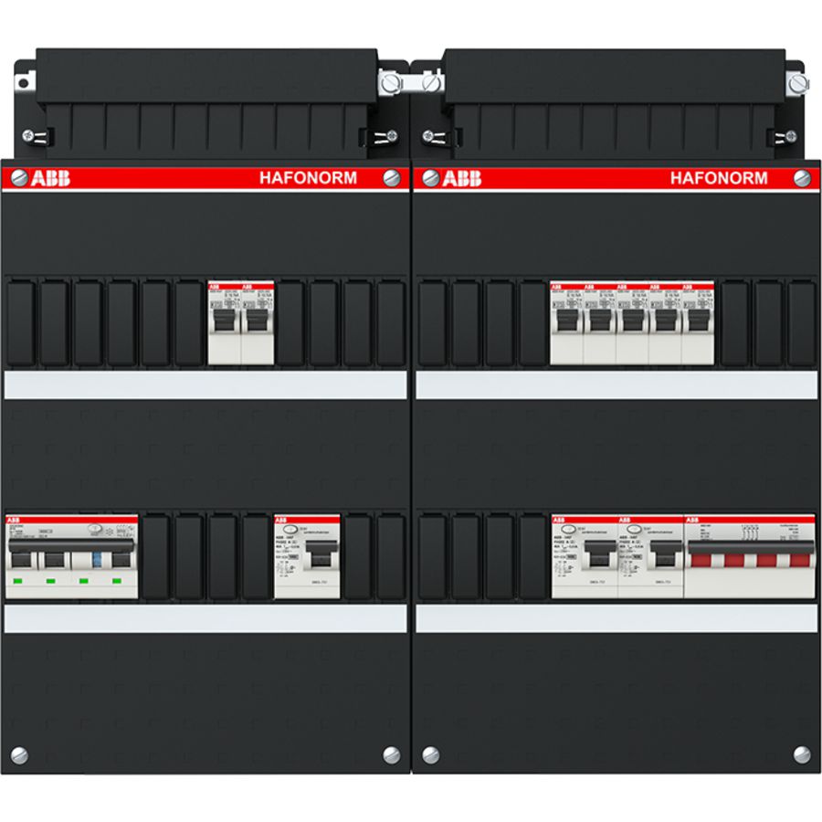 Groepenkast 7x achter 3x 30mA = HS + C 3-fasen