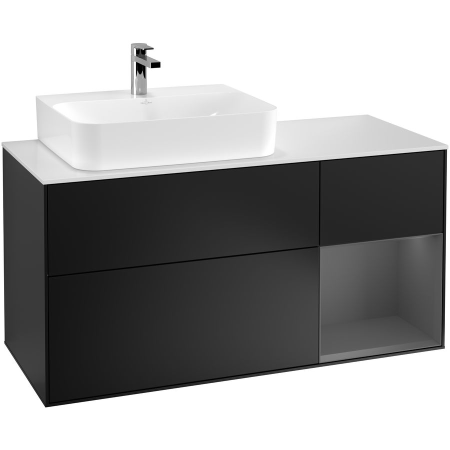Wastafelonderkast Finion 1200x603x501mm Black Matt Lacquer G151GKPD