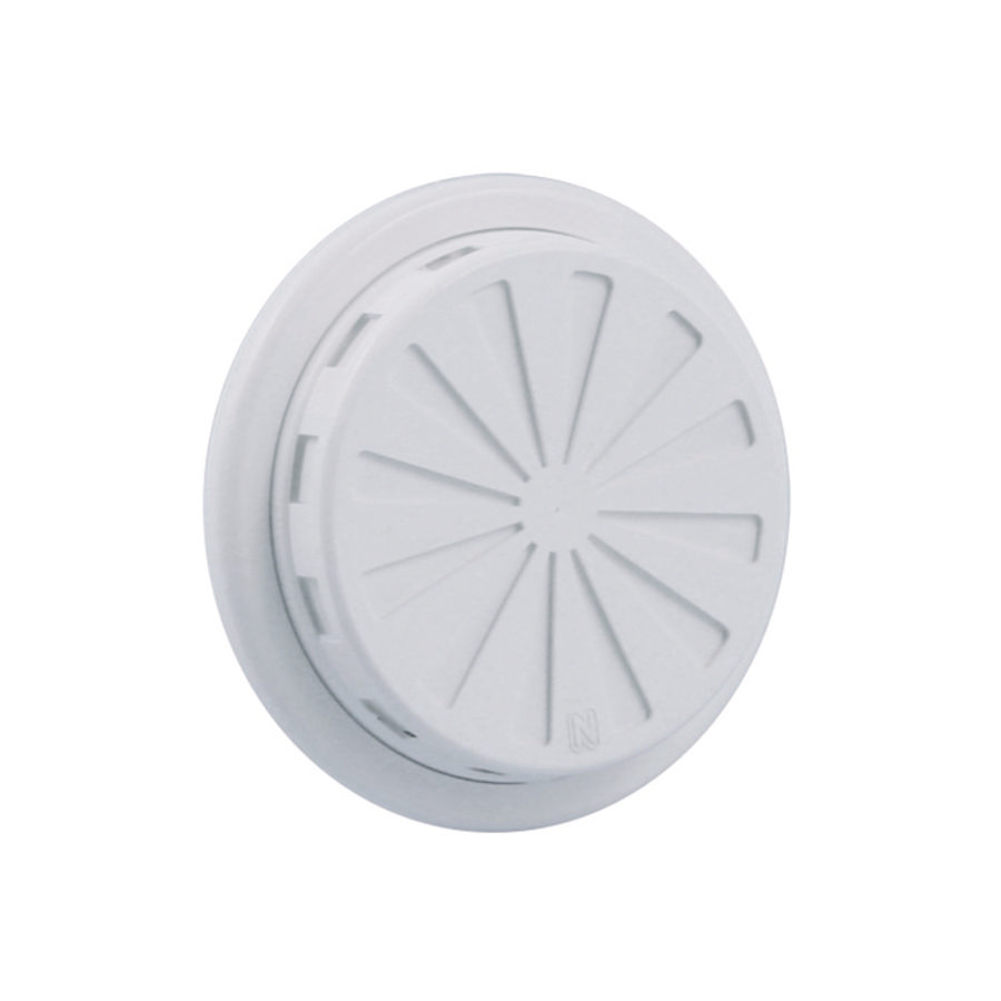 Verstelbaar ventilatierooster kunststof Ø100-150mm wit
