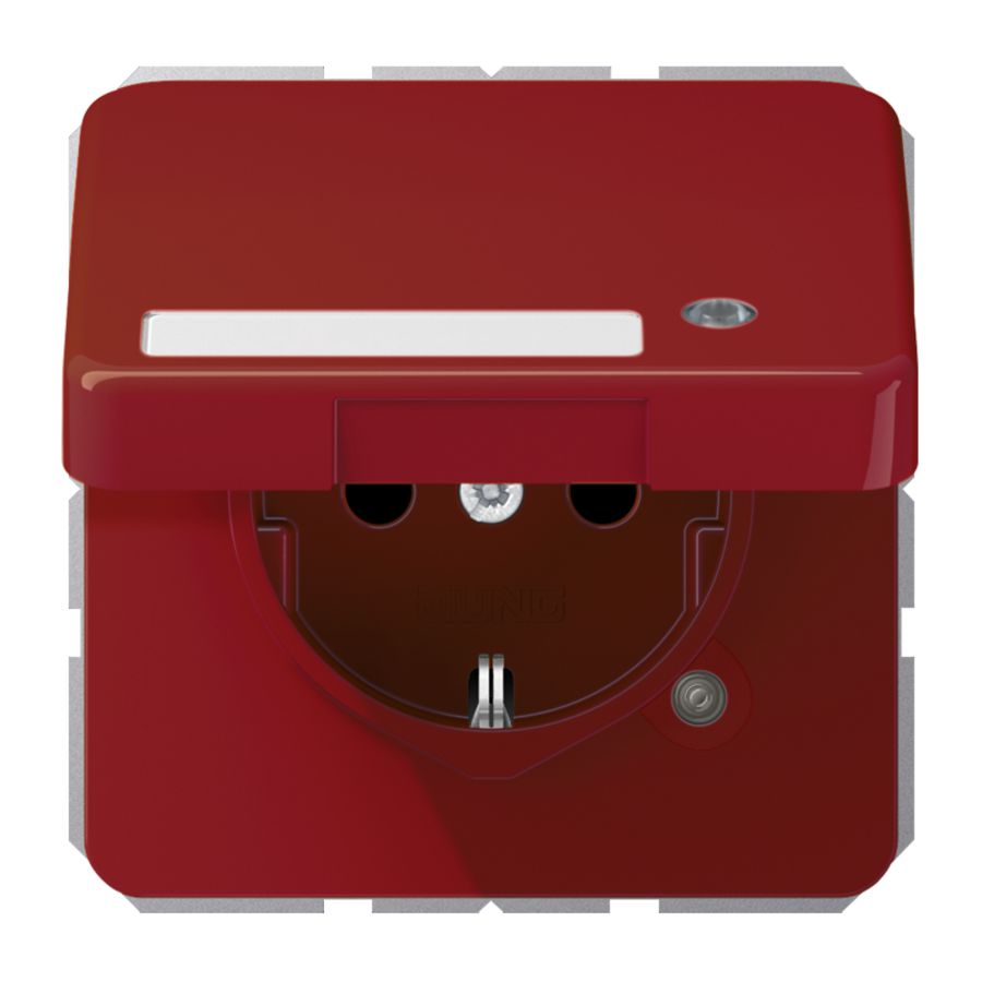 Wandcontactdoos rood klapd tekstvast&contr.l. CD500