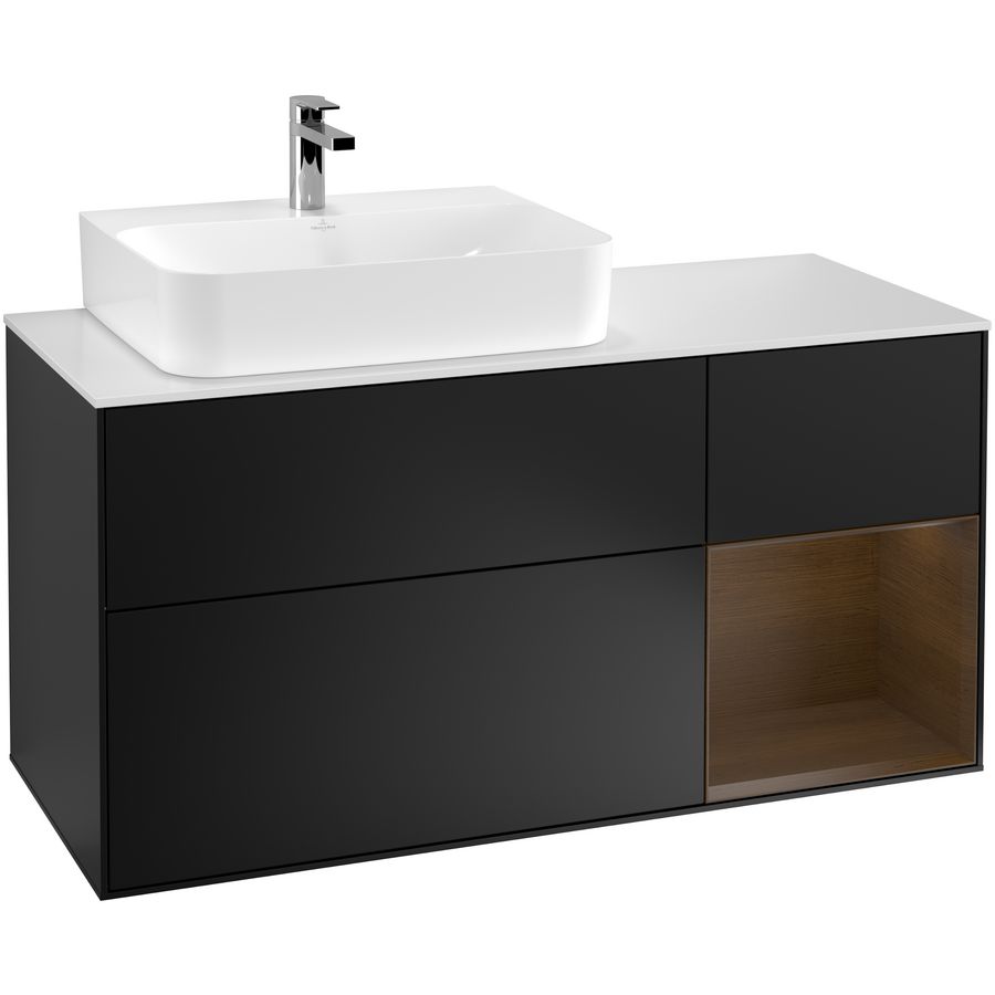 Wastafelonderkast Finion 1200x603x501mm Black Matt Lacquer G151GNPD