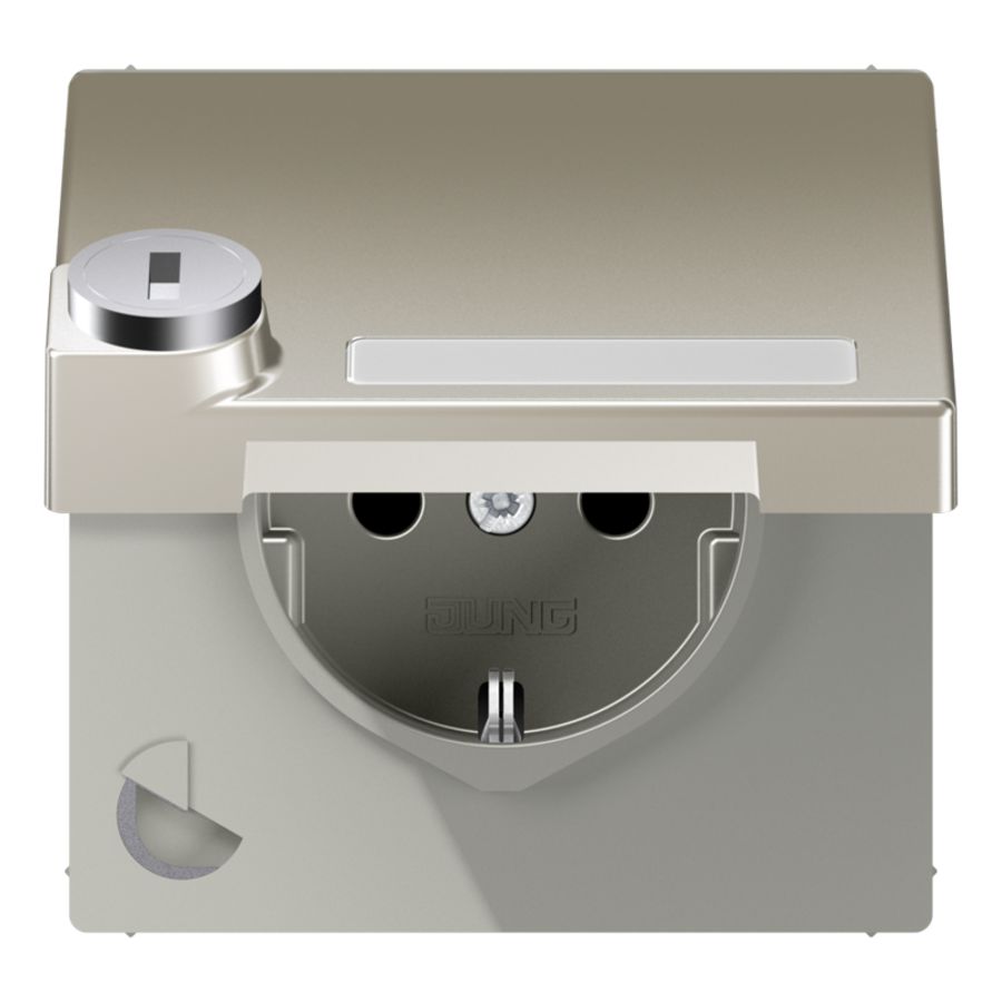 Wandcontactdoos edelst.klapdeks tekstvenst&slot LS