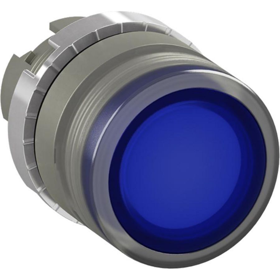 Verlichte drukknop niet terugverend blauw