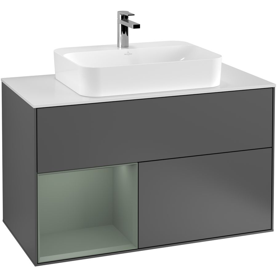 Wastafelonderkast Finion 1000x603x501mm Antr. Matt Lacquer F361GMGK