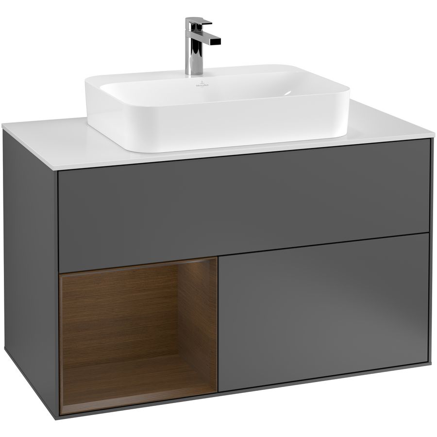 Wastafelonderkast Finion 1000x603x501mm Antr. Matt Lacquer F361GNGK