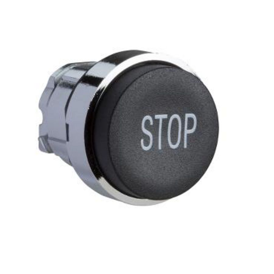 Drukknop Ø22mm Zwart STOP