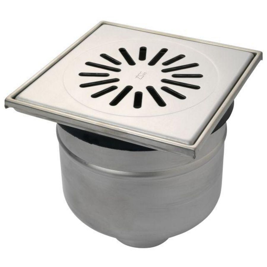 Vloerput RVS316 200x200mm 75mm RVS316 rand/rooster max 3 kN