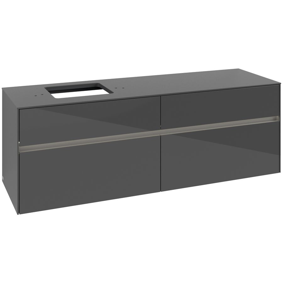 Wastafelonderkast Collaro 1600x548x500mm Glossy Grey C135B0FP
