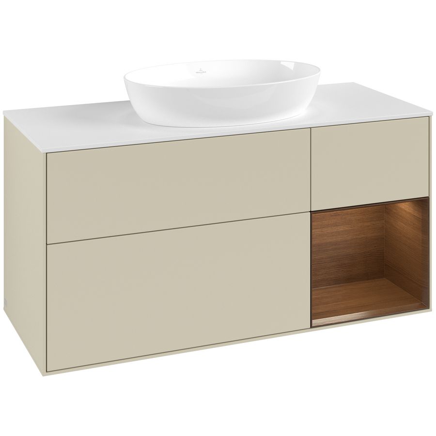 Wastafelonderkast Finion 1200x603x501mm S.Grey Matt Lacquer FA71GNHJ