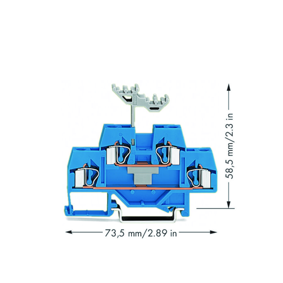 2-etageklem Rijg-/rijgklem Ex i blauw 281-629 VVE=50