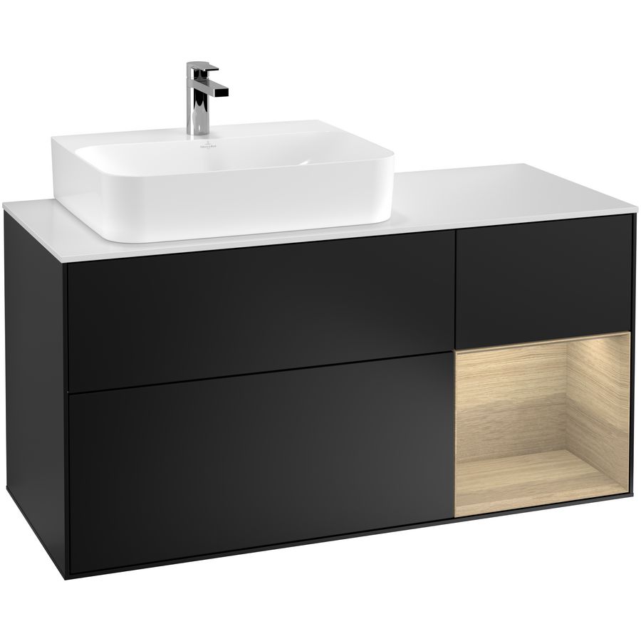 Wastafelonderkast Finion 1200x603x501mm Black Matt Lacquer G151PCPD