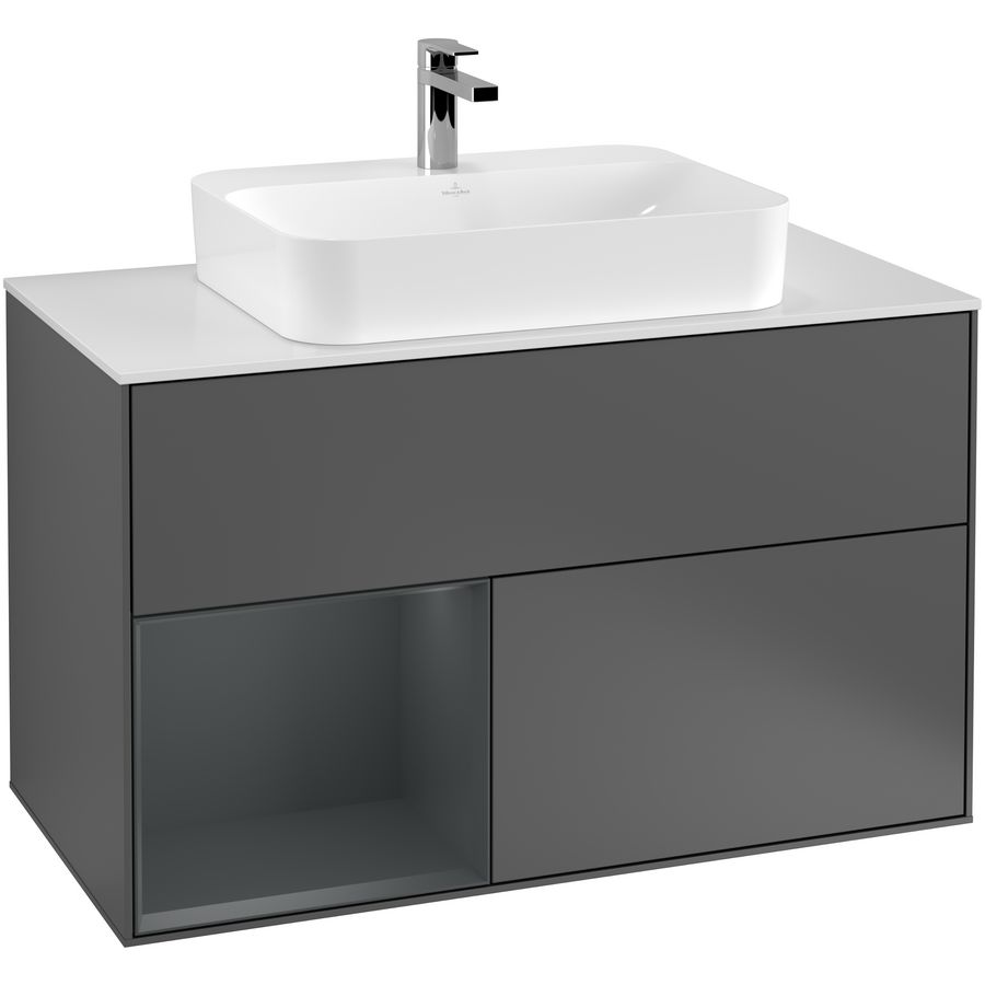 Wastafelonderkast Finion 1000x603x501mm Antr. Matt Lacquer F361HGGK