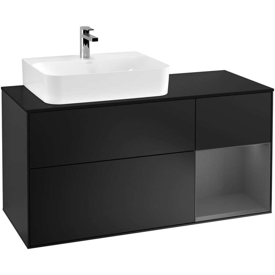 Wastafelonderkast Finion 1200x603x501mm Black Matt Lacquer G152GKPD